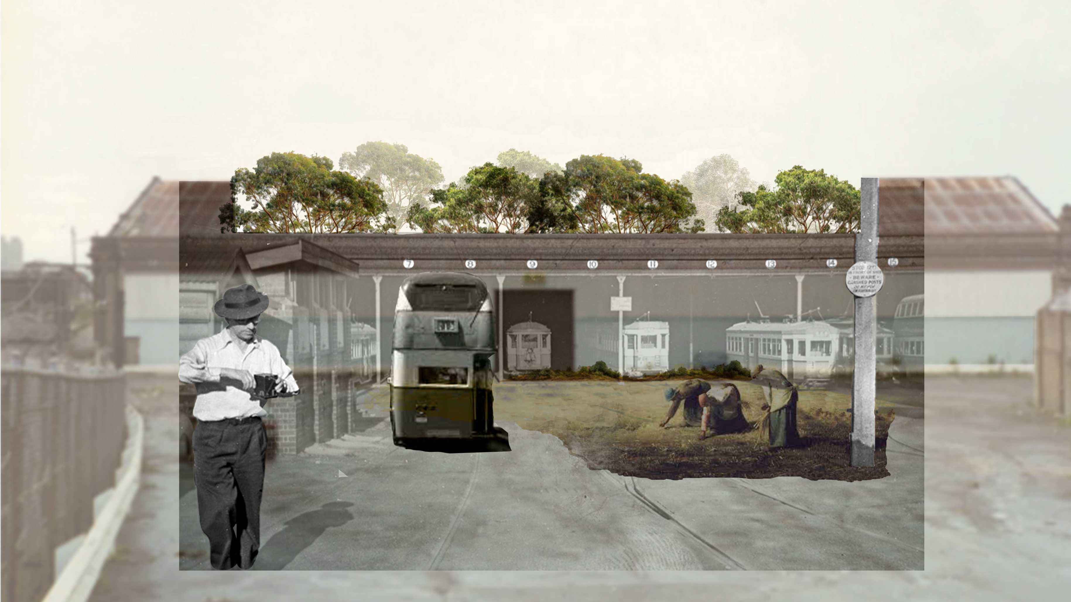 Conceptual collage. What would become of the site in the future if the weeds and plants inside continued to grow? When inaction leads to new ways of interpreting heritage.