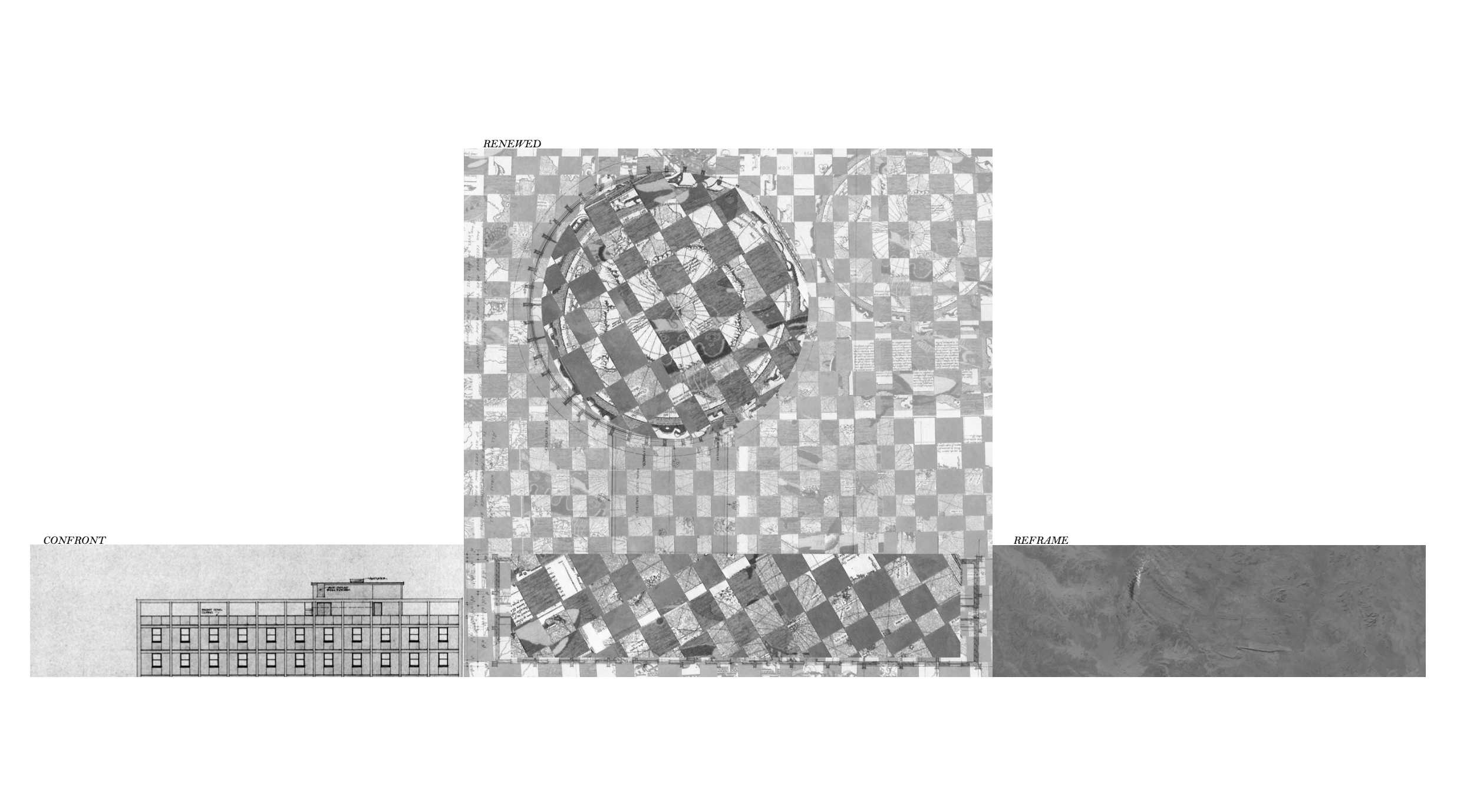 Conceptual Approach to Site, presented in Triptych