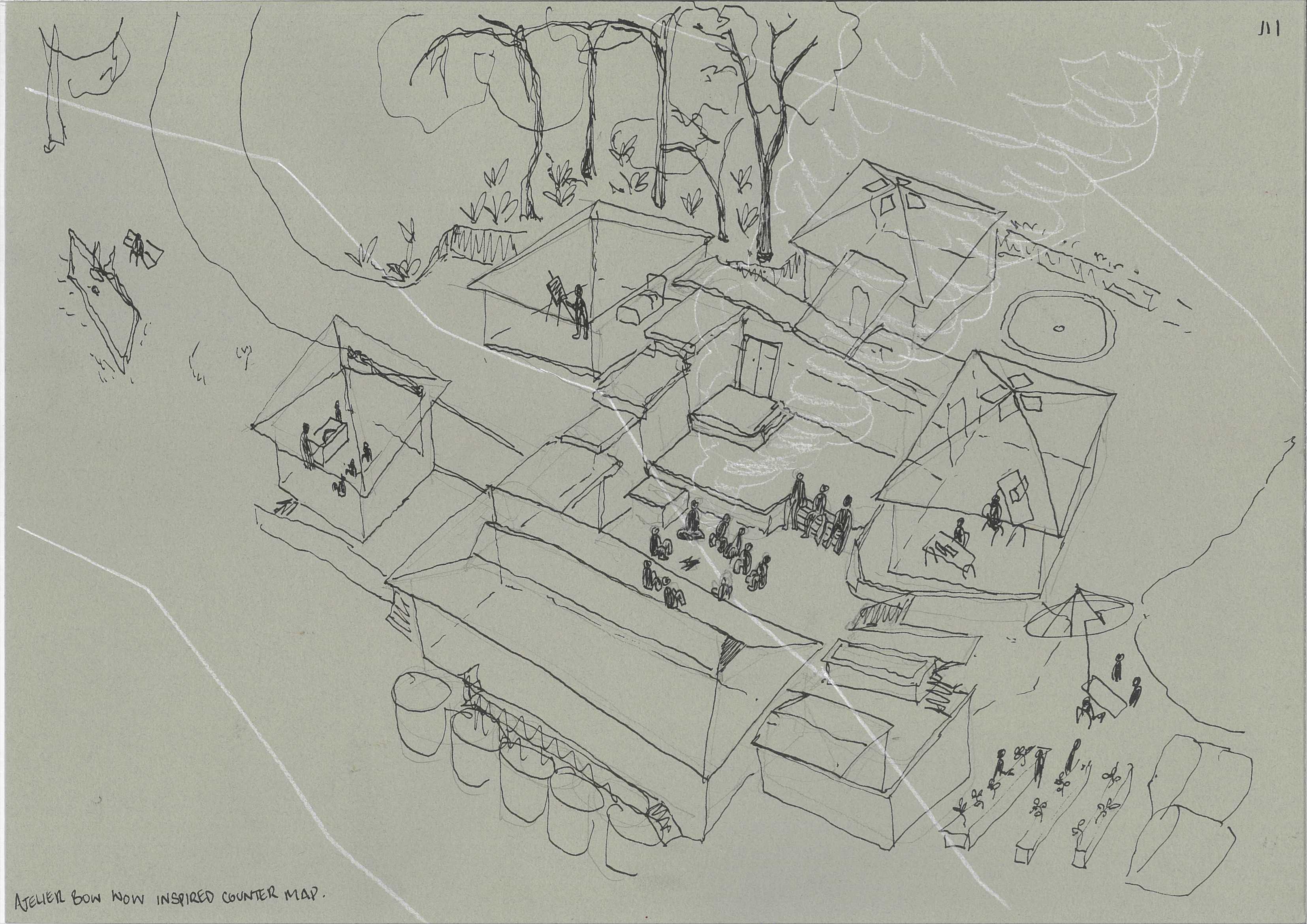 Counter map attempting to depict the activities on the site