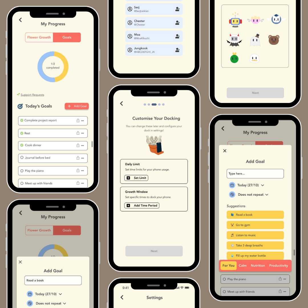 Goals screens 