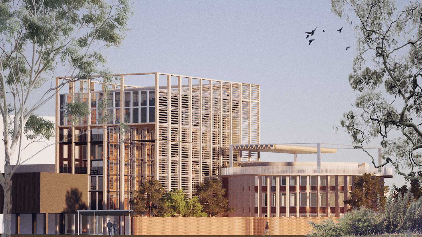 The Gadigal Centre of Excellence aims to become a ‘Stay-A-While’ space on the threshold of Darlington, marking a transition from the bustle of City Road to a quieter terrain refuge. 