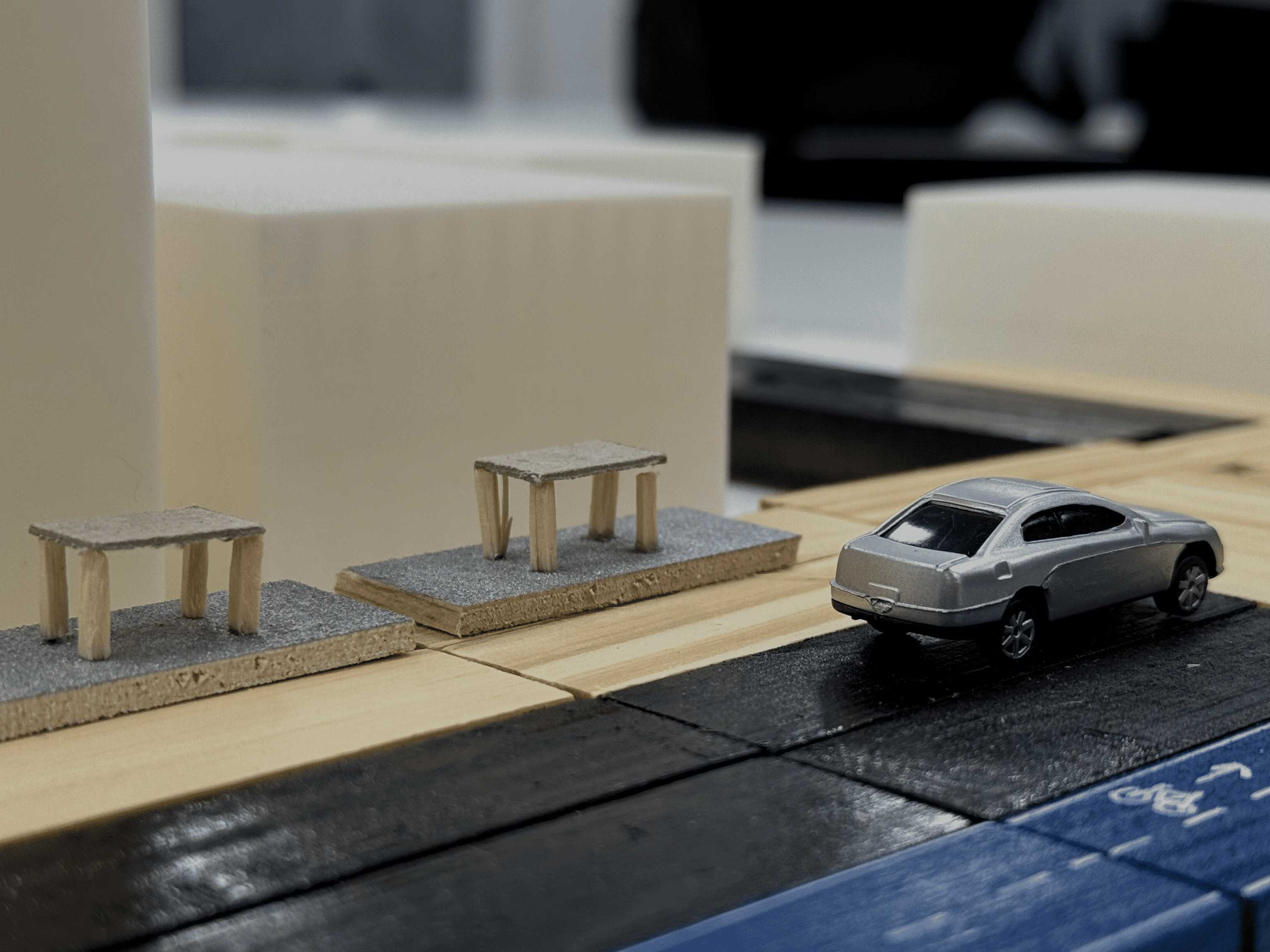 Closeup of our workshop prototype
