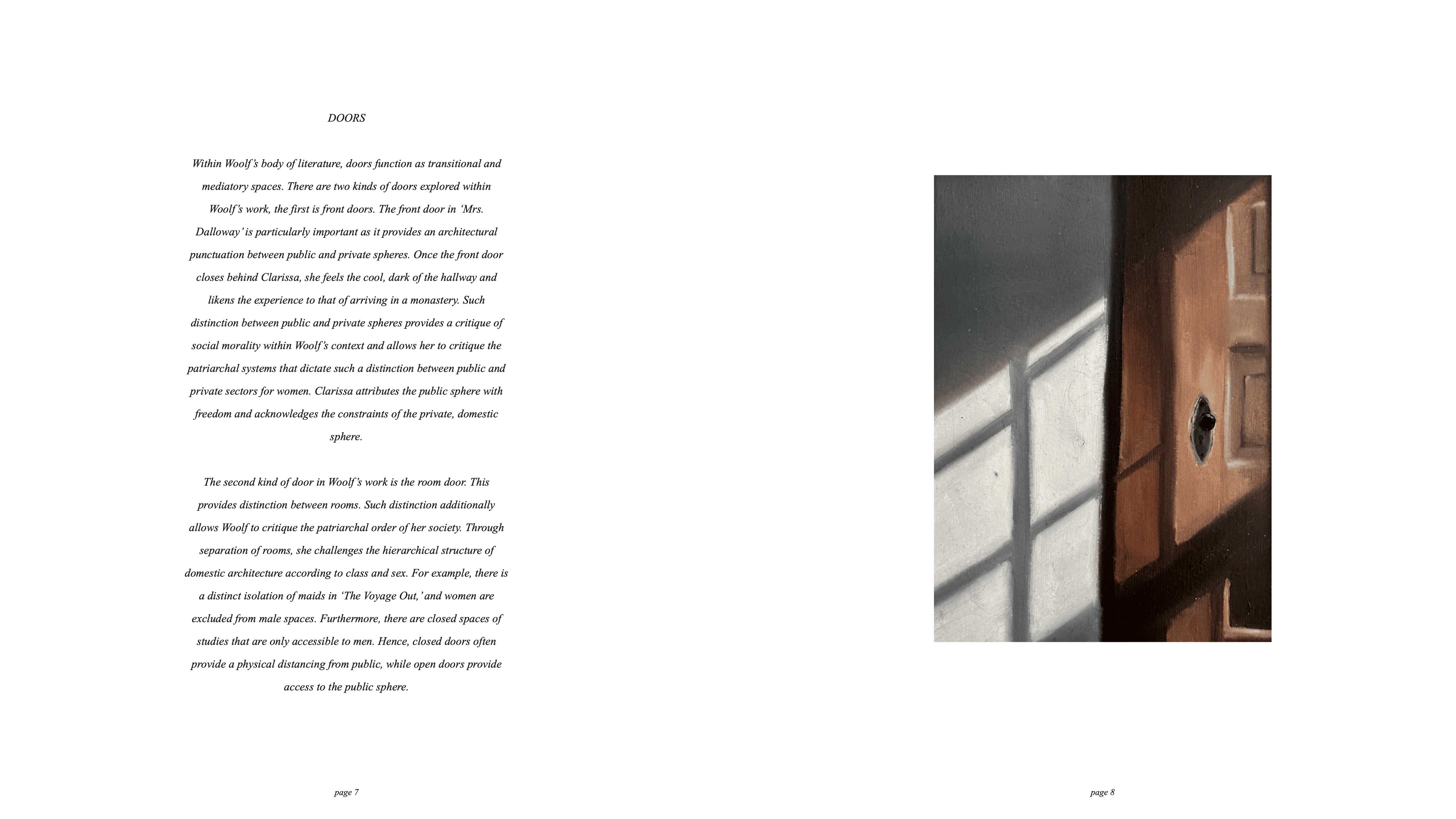 An Illustrated Architectural Taxonomy of Five of Virginia Woolf’s Major Fictional Works. Excerpt 4: Doors.
