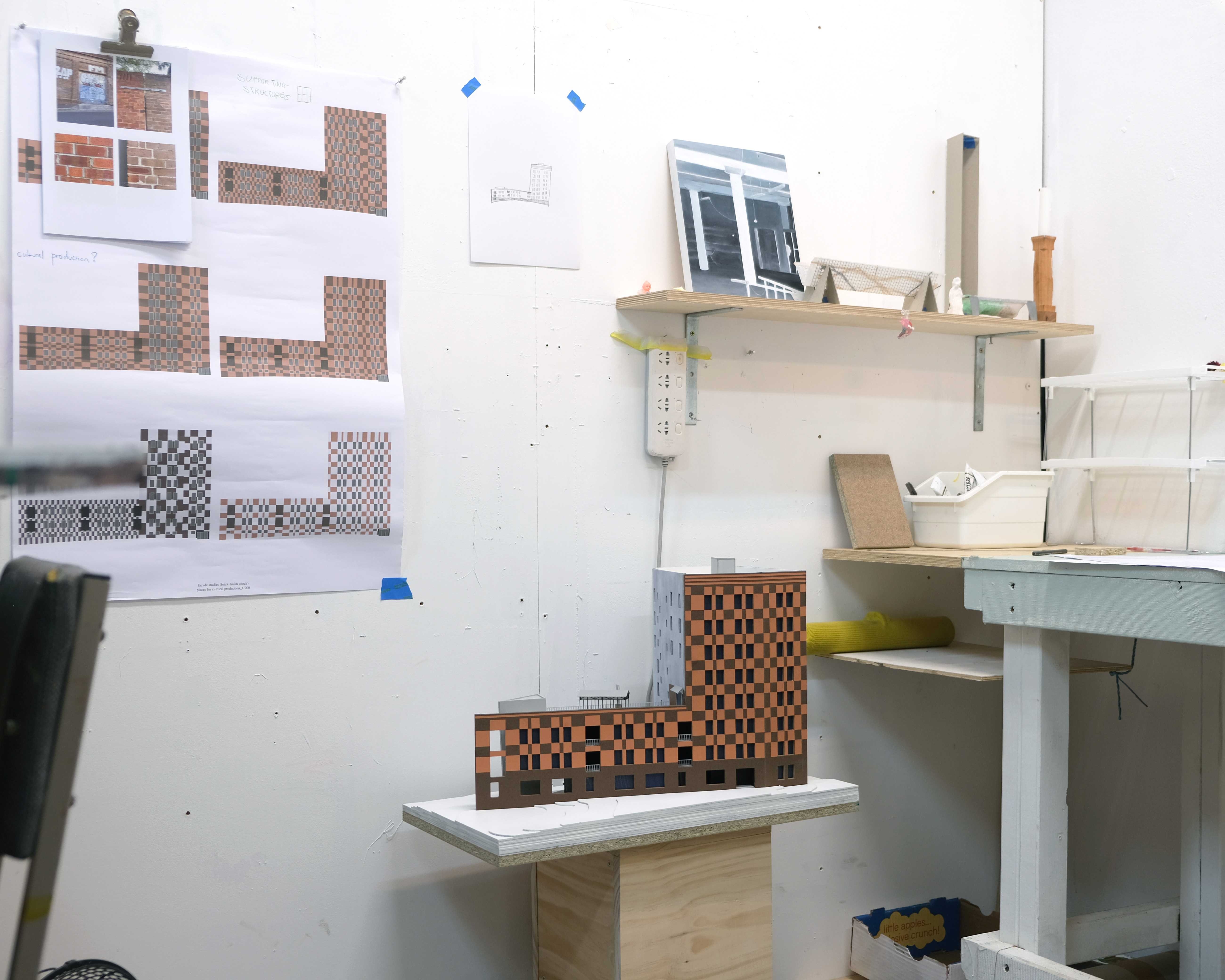Working studio, set-up for the later-part of the semester at the Artist-run Initiative, Kitchen Studios in Marrickville.