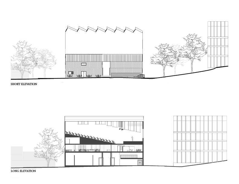 Short Elevation and Long Elevation of Gadigal Centre of Excellence