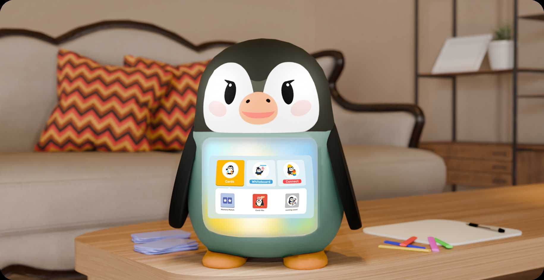 Meet Kinori, your new learning buddy. Taking the shape of a penguin, a bird known for its resilience, migration, and family bonds, named for 'Kin' (family) and 'ori' (origin).