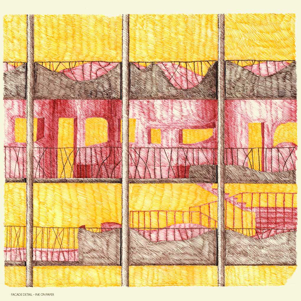 Facade Detail – Ink on paper