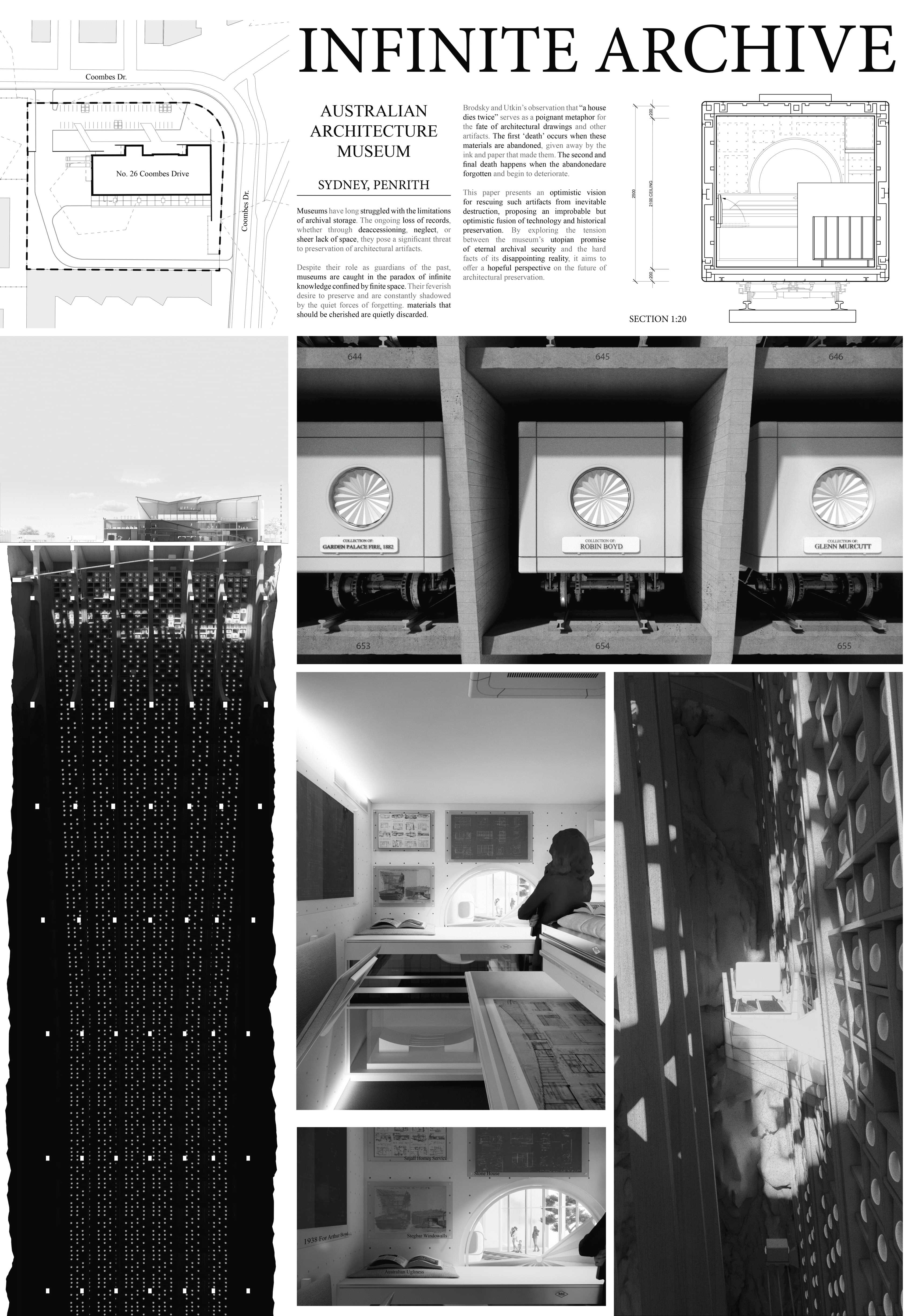 The archive’s movements remain concealed yet continuous. It preserves not through monumentality but motion, its repetitive mechanical systems turning the archive into logistical shadow, detached from its origins as vault.