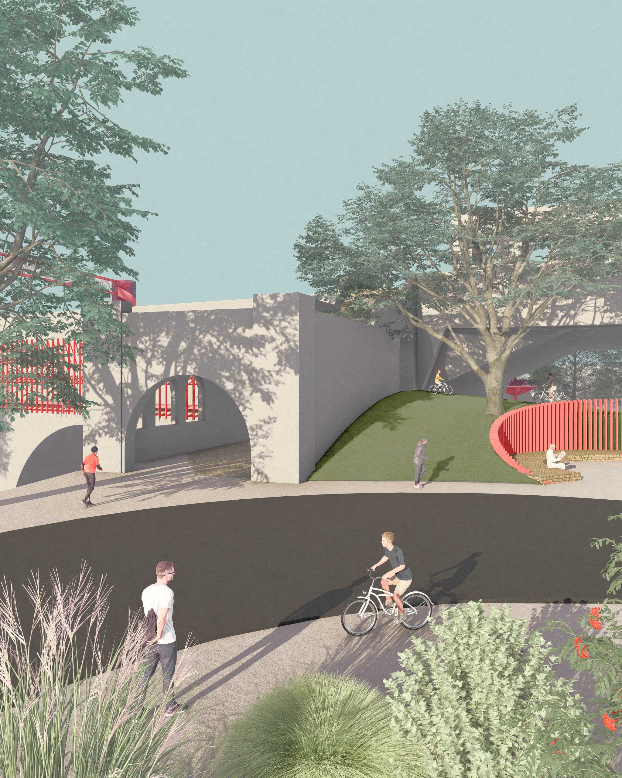 Northern entry of the existing Bridge Stair between The Rocks and Observatory Hill, reinterpreted through new pedestrian and small revitalising interventions.
