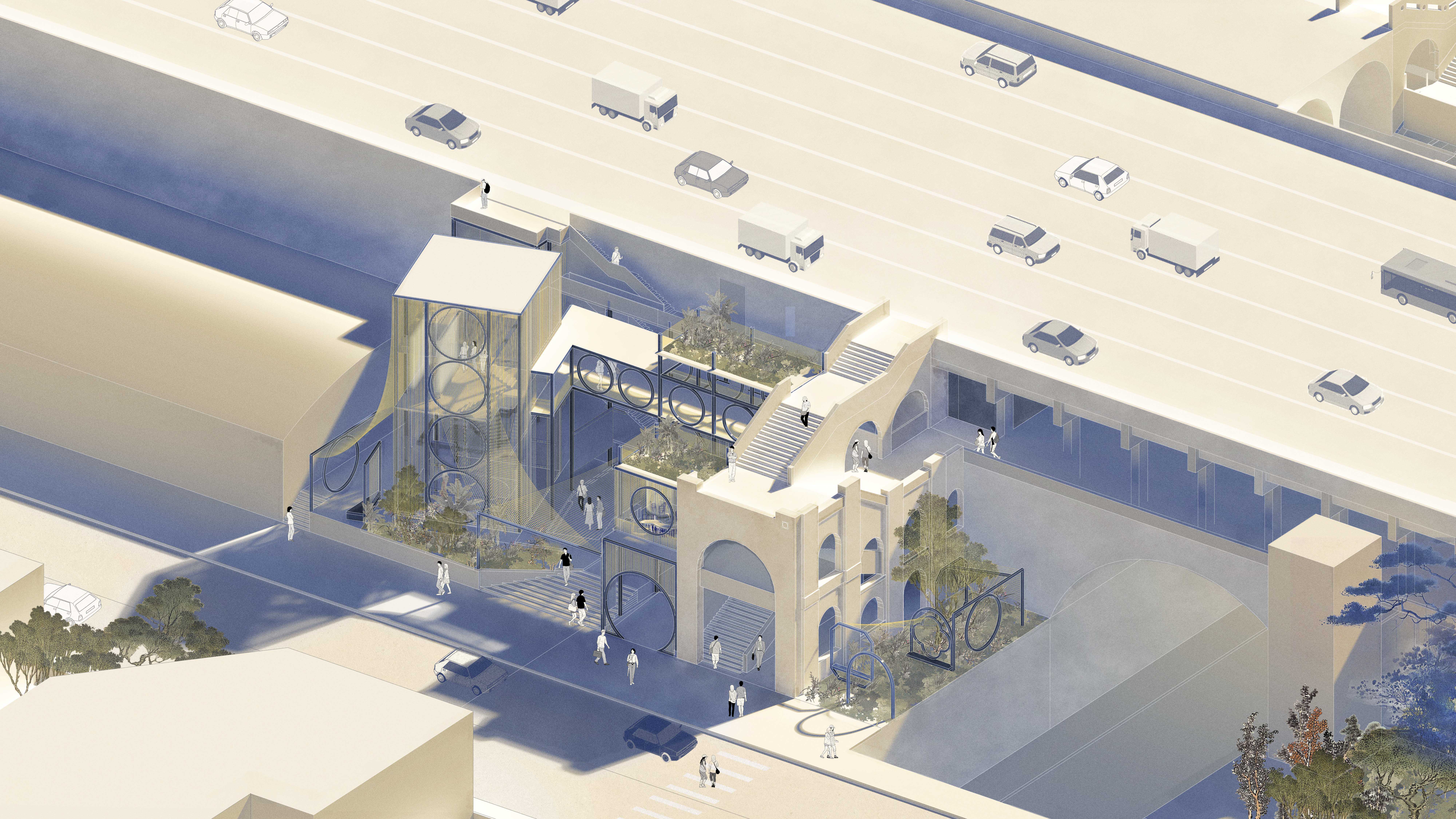 "Among Us" explores how geographical exiles and autistic individuals both experience profound non-belonging. The project creates sensory-friendly, culturally-grounded spaces where true inclusion is architecturally designed rather than passively expected.