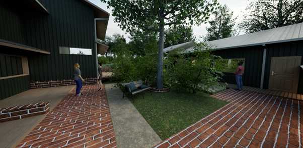 Central residential garden (Scene 3)