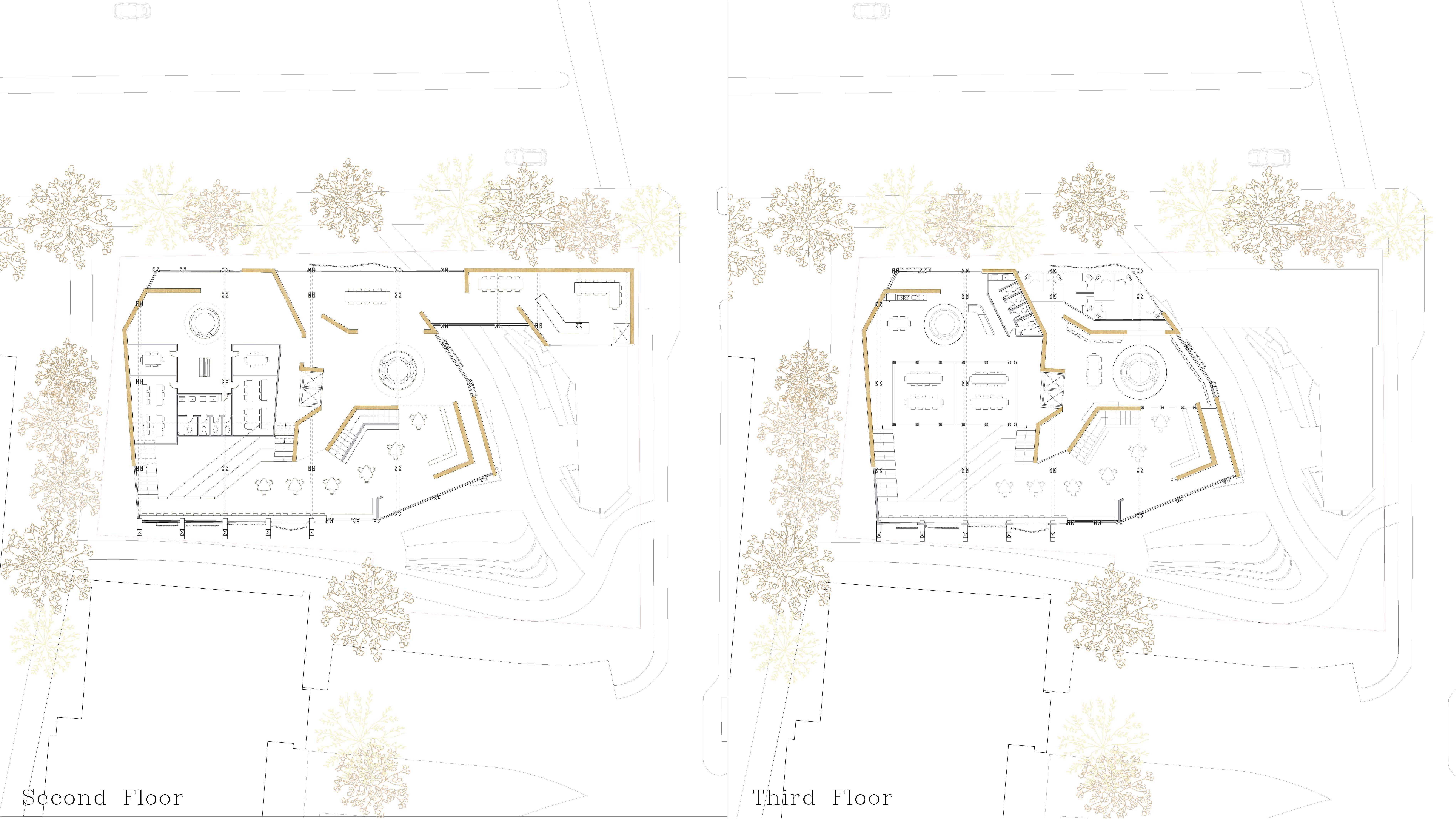 Second and Third Floor Plans