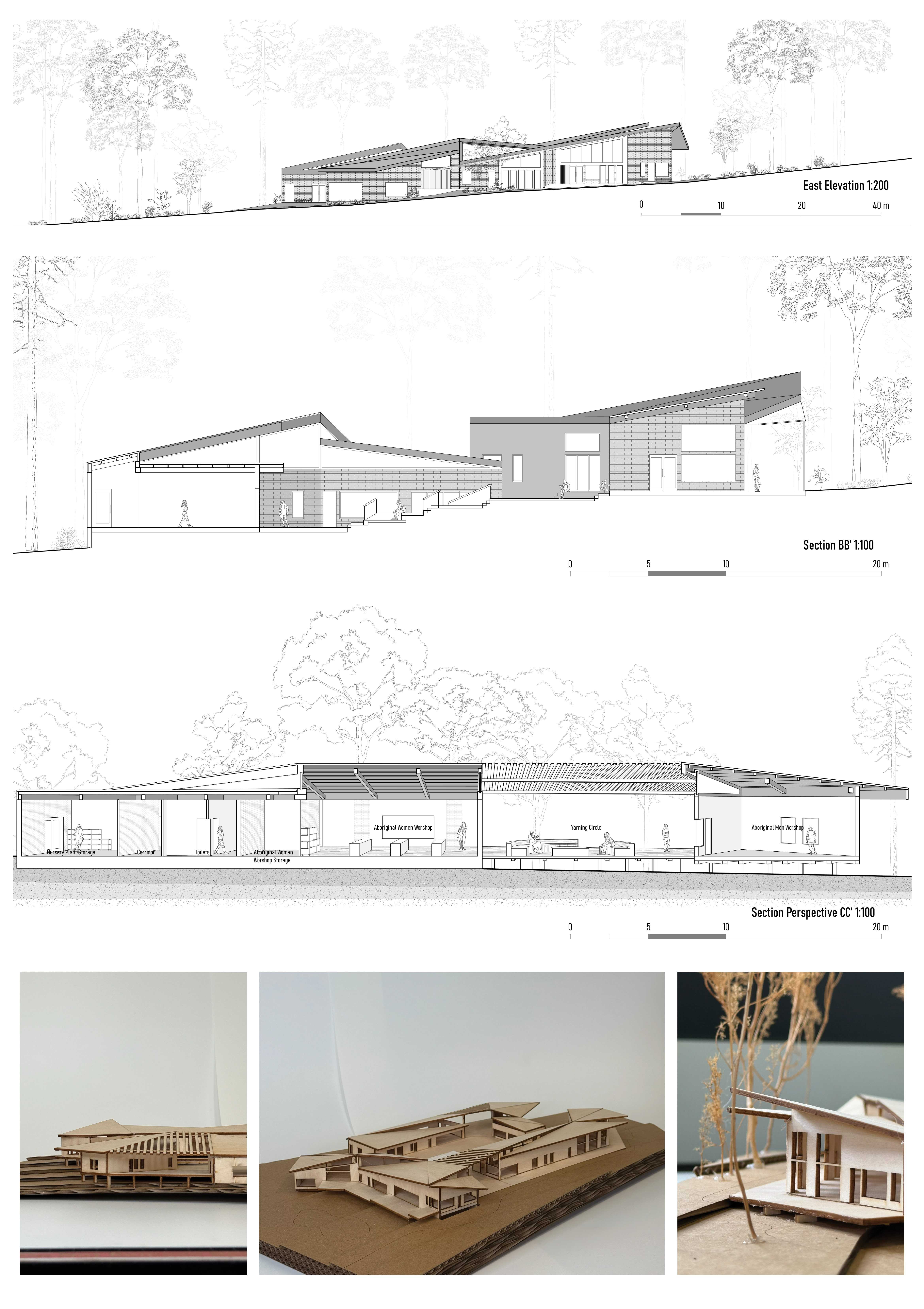 Clerestory openings stabilise light in fog, while stepped levels and varied volumes tune each zone to its rhythm of use—from quiet interior rooms to larger gathering spaces.